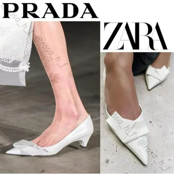 ZARA HEELED PUMP WITH BOW WHITE - Picture 7 of 7